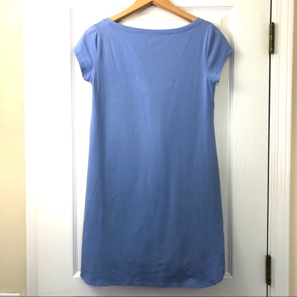 Eileen Fisher Organic Cotton Blend Tee Shirt Dress in Periwinkle Powder … - Picture 8 of 14